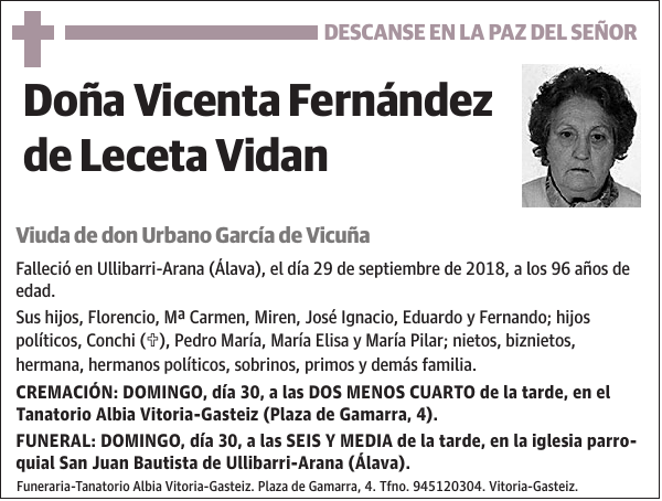 Vicenta Fernández de Leceta Vidan