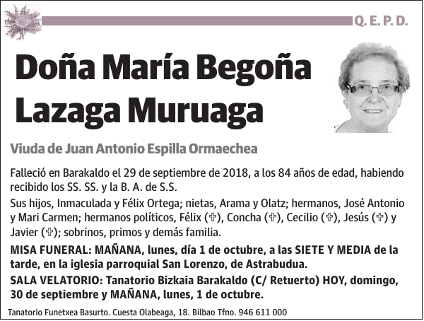 María Begoña Lazaga Muruaga