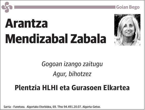 Arantza Mendizabal Zabala