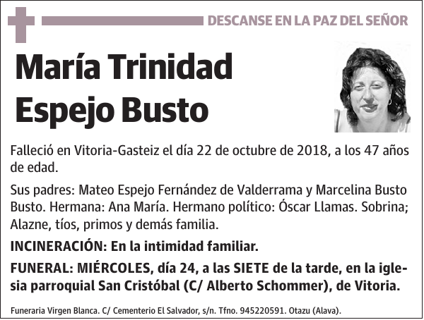 María Trinidad Espejo Busto