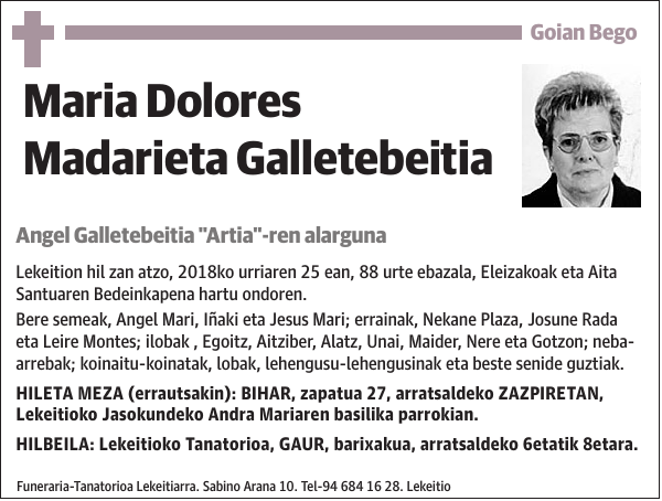 Maria Dolores Madarieta Galletebeitia