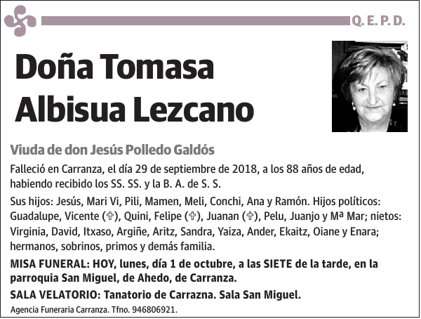 Tomasa Albisua Lezcano