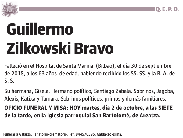 Guillermo Zilkowski Bravo