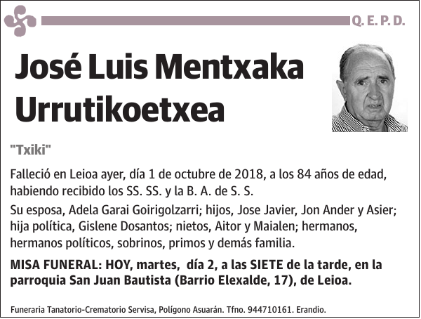 José Luis Mentxaka Urrutikoetxea