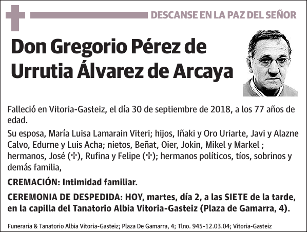 Gregorio Pérez de Urrutia Álvarez de Arcaya