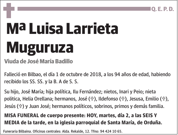 Mª Luisa Larrieta Muguruza