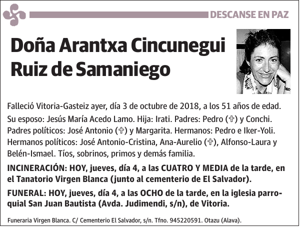 Arantxa Cincunegui Ruiz de Samaniego