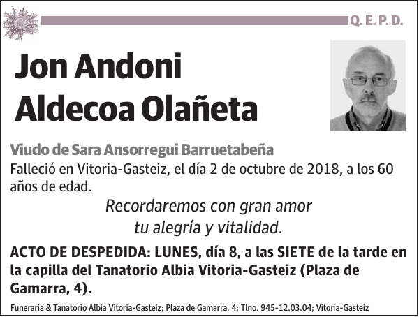 Jon Andoni Aldecoa Olañeta