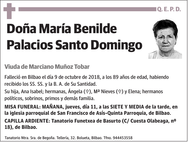 María Benilde Palacios Santo Domingo