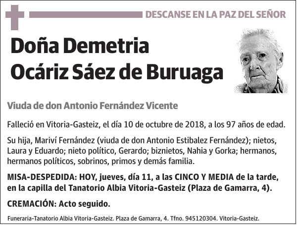 Demetria Ocáriz Sáez de Buruaga