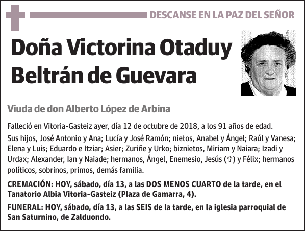 Victorina Otaduy Beltrán de Guevara