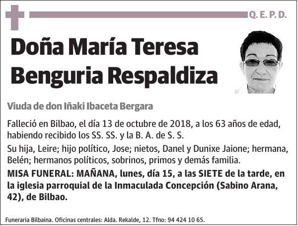 María Teresa Benguria Respaldiza