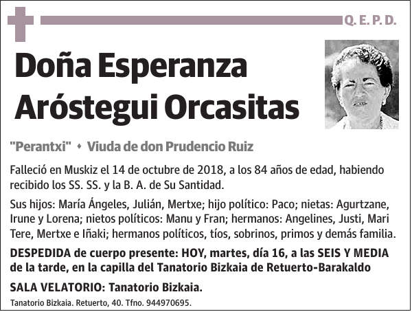 Esperanza Aróstegui Orcasitas