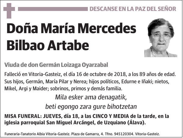 María Mercedes Bilbao Artabe