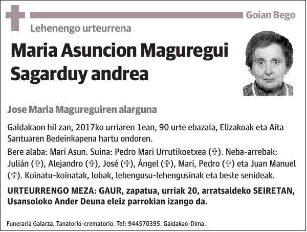 Maria Asuncion Maguregui Sagarduy