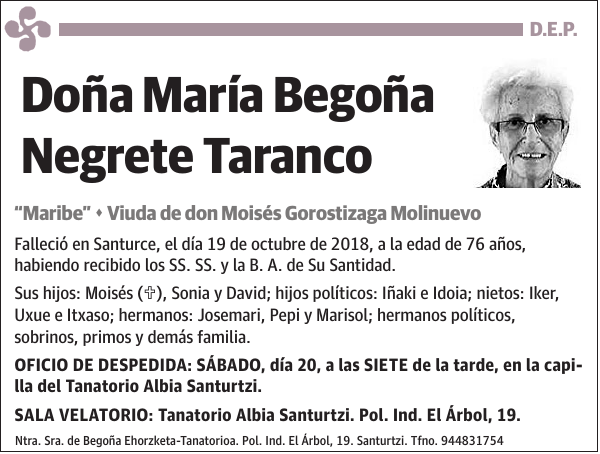 María Begoña Negrete Taranco