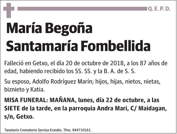 María Begoña Santamaría Fombellida