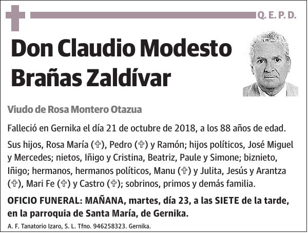 Claudio Modesto Brañas Zaldívar