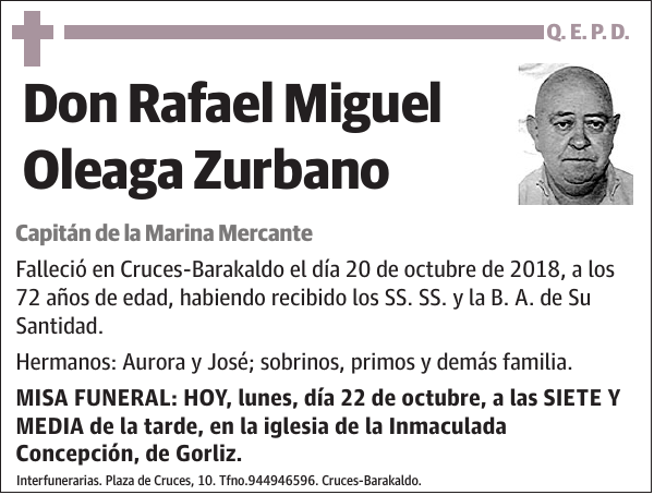 Rafael Miguel Oleaga Zurbano