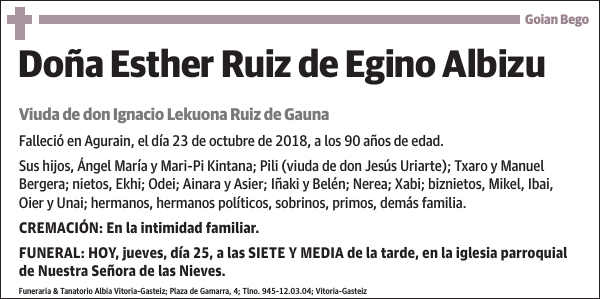 Esther Ruiz de Egino Albizu