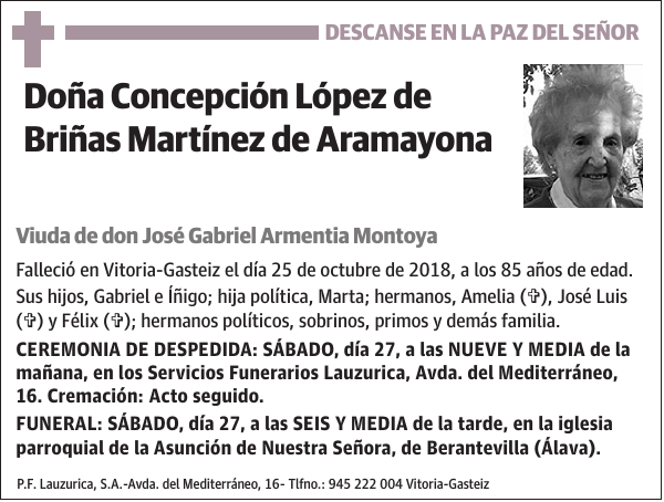 Concepción López de Briñas Martínez de Aramayona