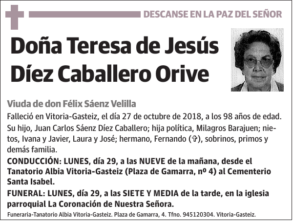 Teresa de Jesús Díez Caballero Orive