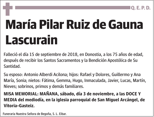 María Pilar Ruiz de Gauna Lascurain