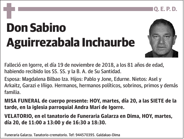 Sabino Aguirrezabala Inchaurbe