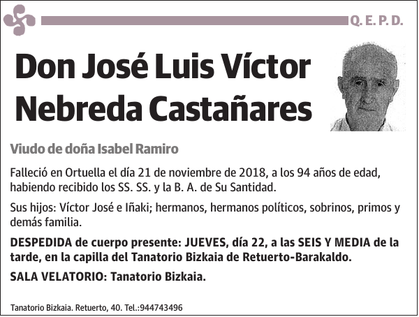 José Luis Víctor Nebreda Castañares