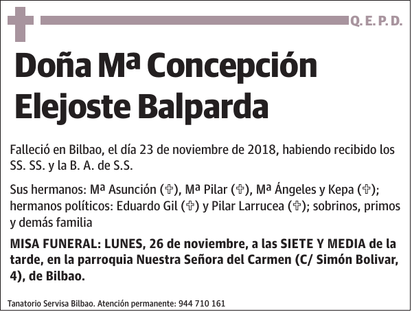 Mª Concepción Elejoste Balparda