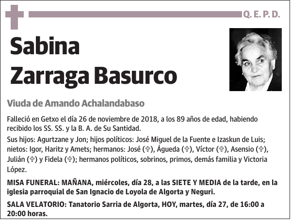 Sabina Zarraga Basurco