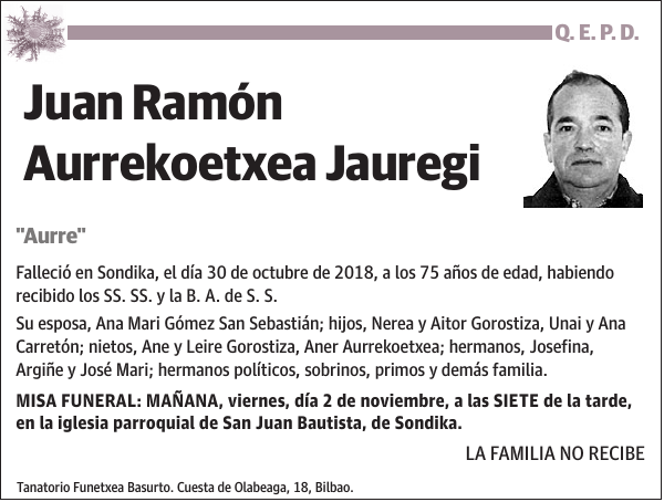 Juan Ramón Aurrekoetxea Jauregi