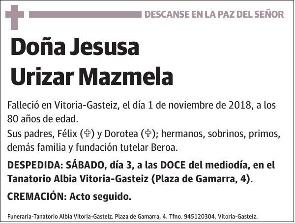 Jesusa Urizar Mazmela