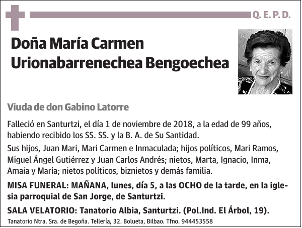 María Carmen Urionabarrenechea Bengoechea