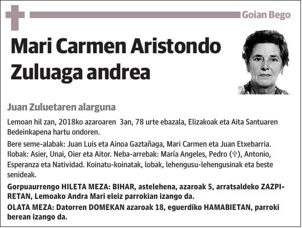 Mari Carmen Aristondo Zuluaga