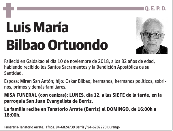 Luis María Bilbao Ortuondo