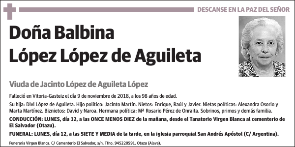 Balbina López López de Aguileta