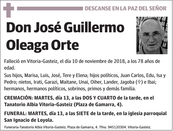 José Guillermo Oleaga Orte