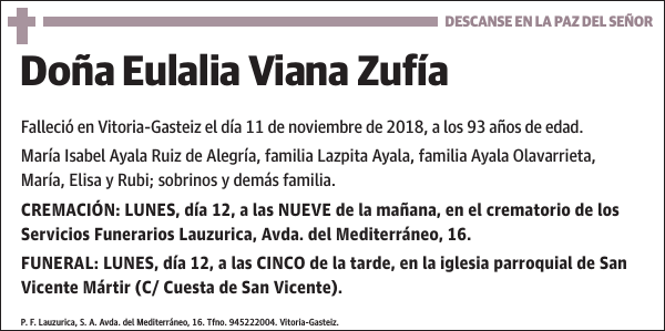 Eulalia Viana Zufía