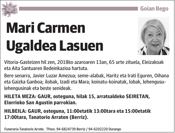 Mari Carmen Ugaldea Lasuen