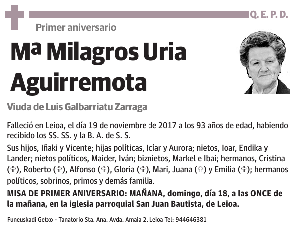 Mª Milagros Uria Aguirremota