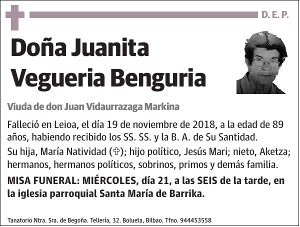 Juanita Vegueria Benguria