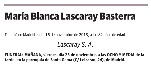 María Blanca Lascaray Basterra