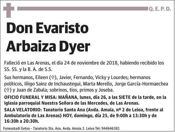 Evaristo Arbaiza Dyer