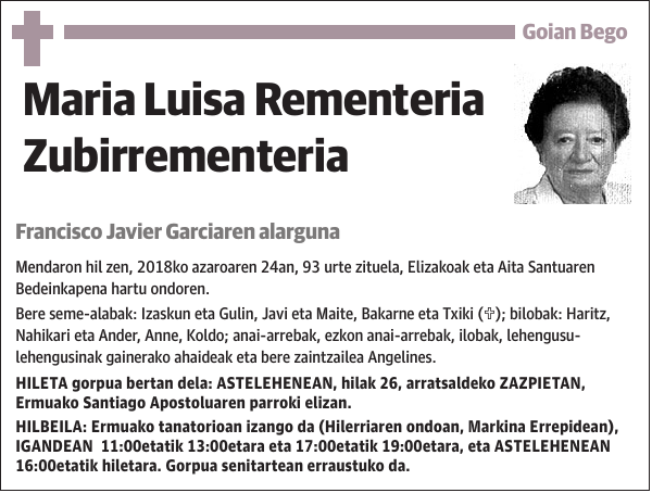 Maria Luisa Rementeria Zubirrementeria