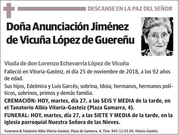 Anunciación Jiménez de Vicuña López de Guereñu