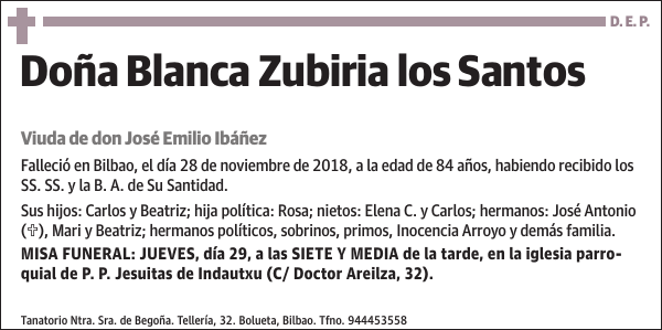 Blanca Zubiria los Santos