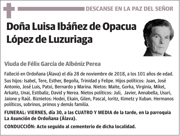 Luisa Ibáñez de Opacua López de Luzuriaga