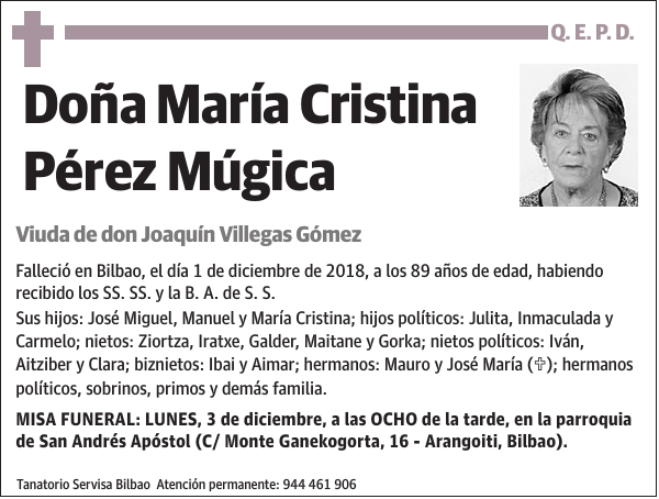 María Cristina Pérez Múgica