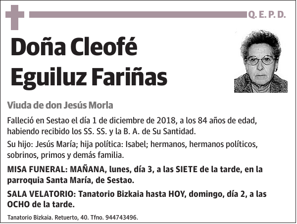 Cleofé Eguiluz Fariñas